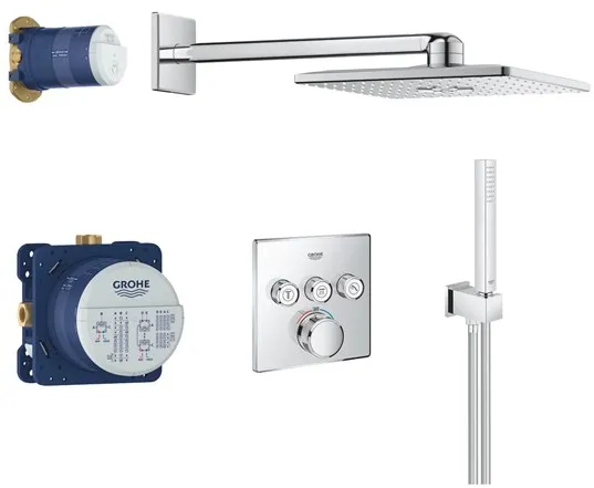 Grohe Grohtherm SmartControl duschset Rainshower SmartActive 310 Cube, krom