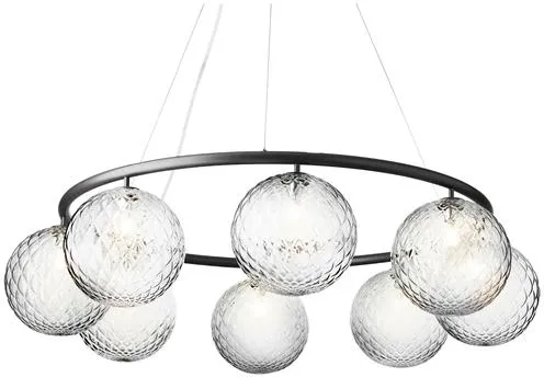 Nuura Miira 8 Circular Ljuskrona Rock Grey/Optic Klar